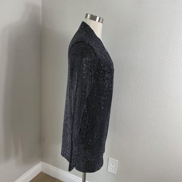 RTA Cardigan Jacket Womens Small Black Rhinestone Studded Open Front Longline - Picture 10 of 15